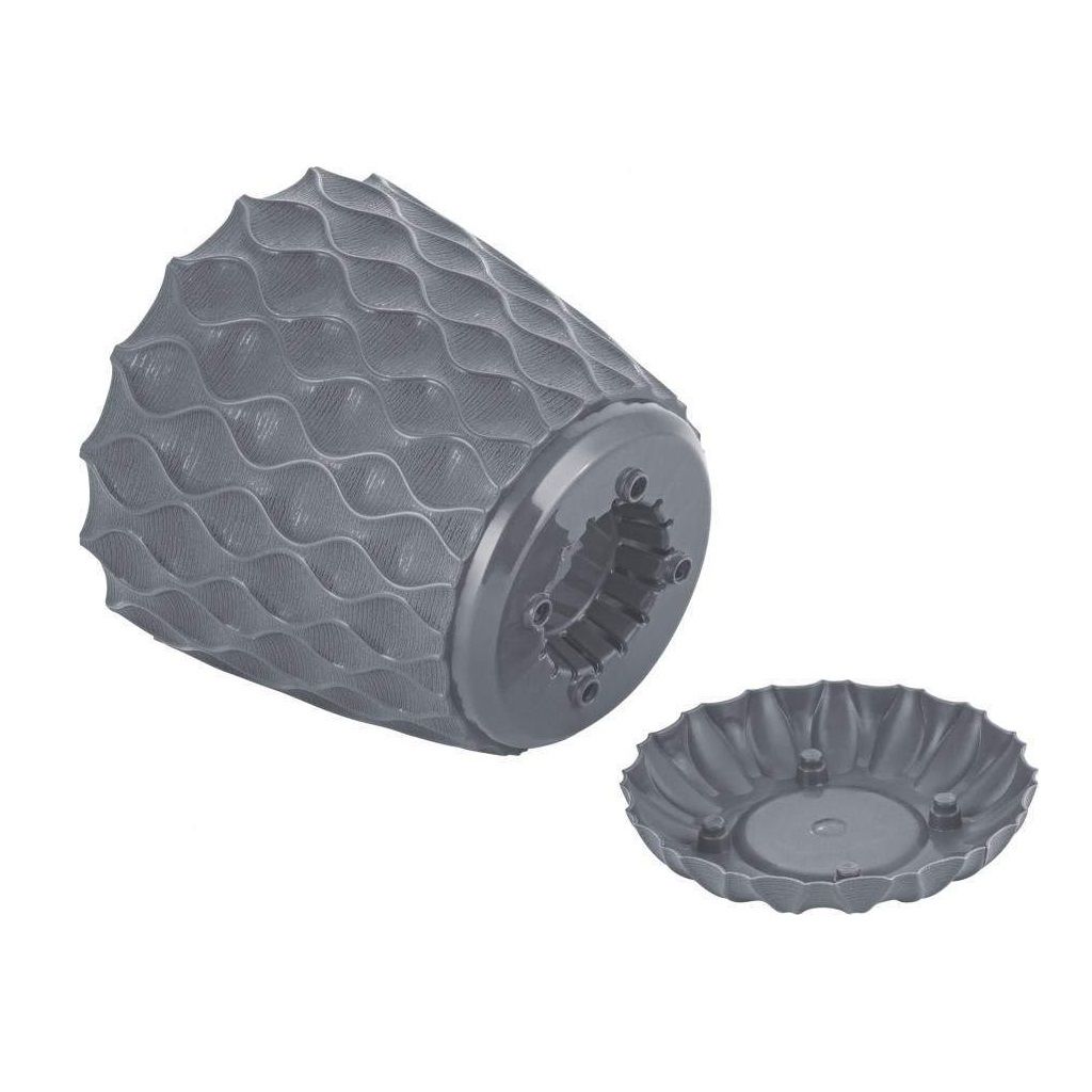 Горшок цветочный InGreen Wave Вулканический серый 14,5 см 1,4 л с дренажной сеткой и съемным поддоном