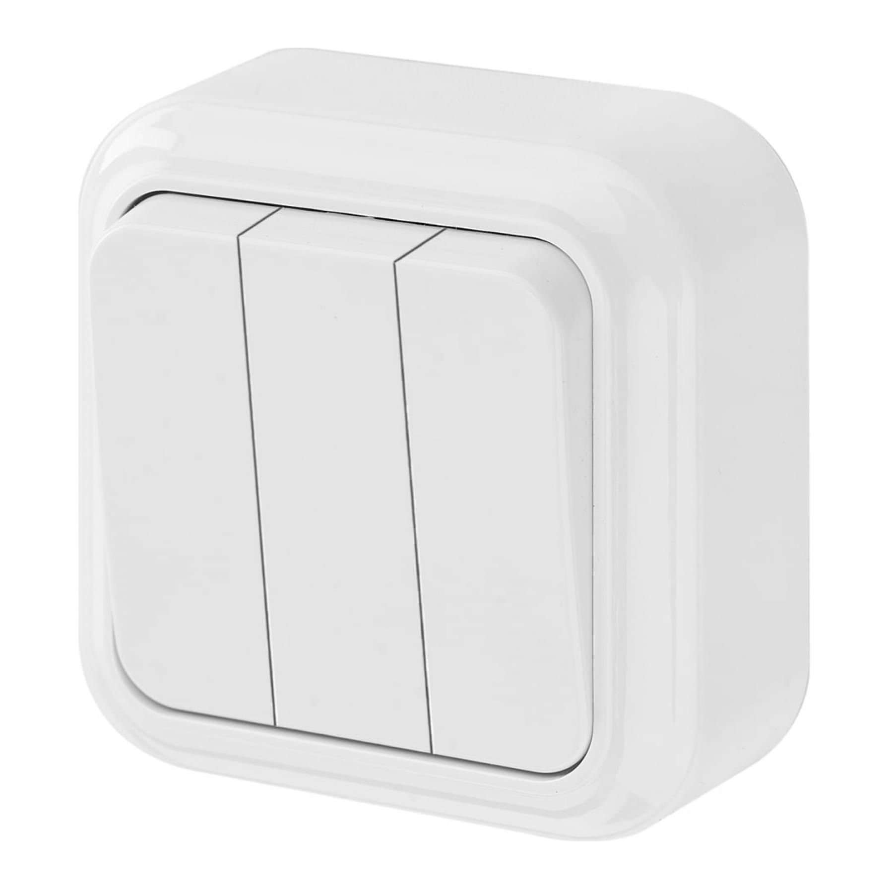 Выключатель 3-клавиши Bylectrica Пралеска ОУ 6А белый А056-137