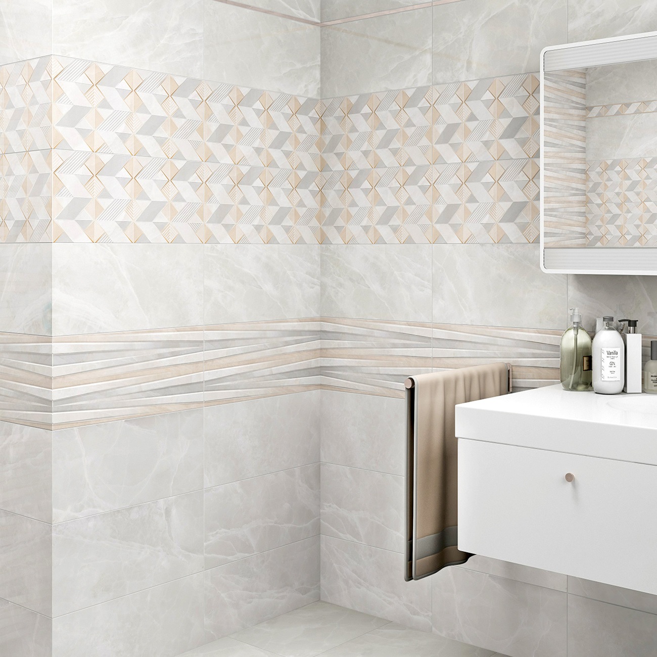 Плитка настенная Alma Ceramica Rivoli TWU09RVL007 24,9х50 см серая 1,494 м2