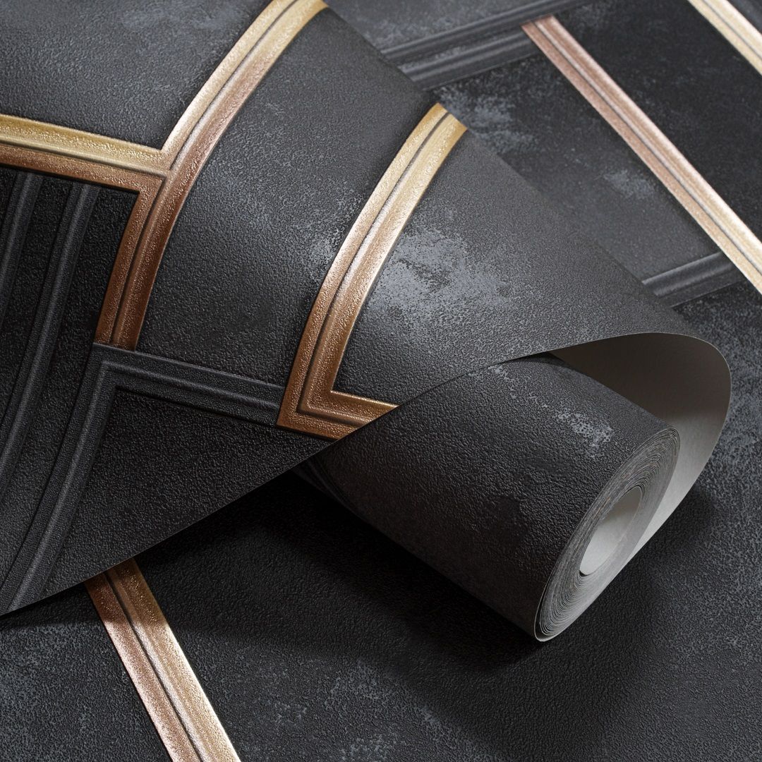 Обои Артекс Панорама 11272-05 черные геометрия 3D 1,06х10,05 м