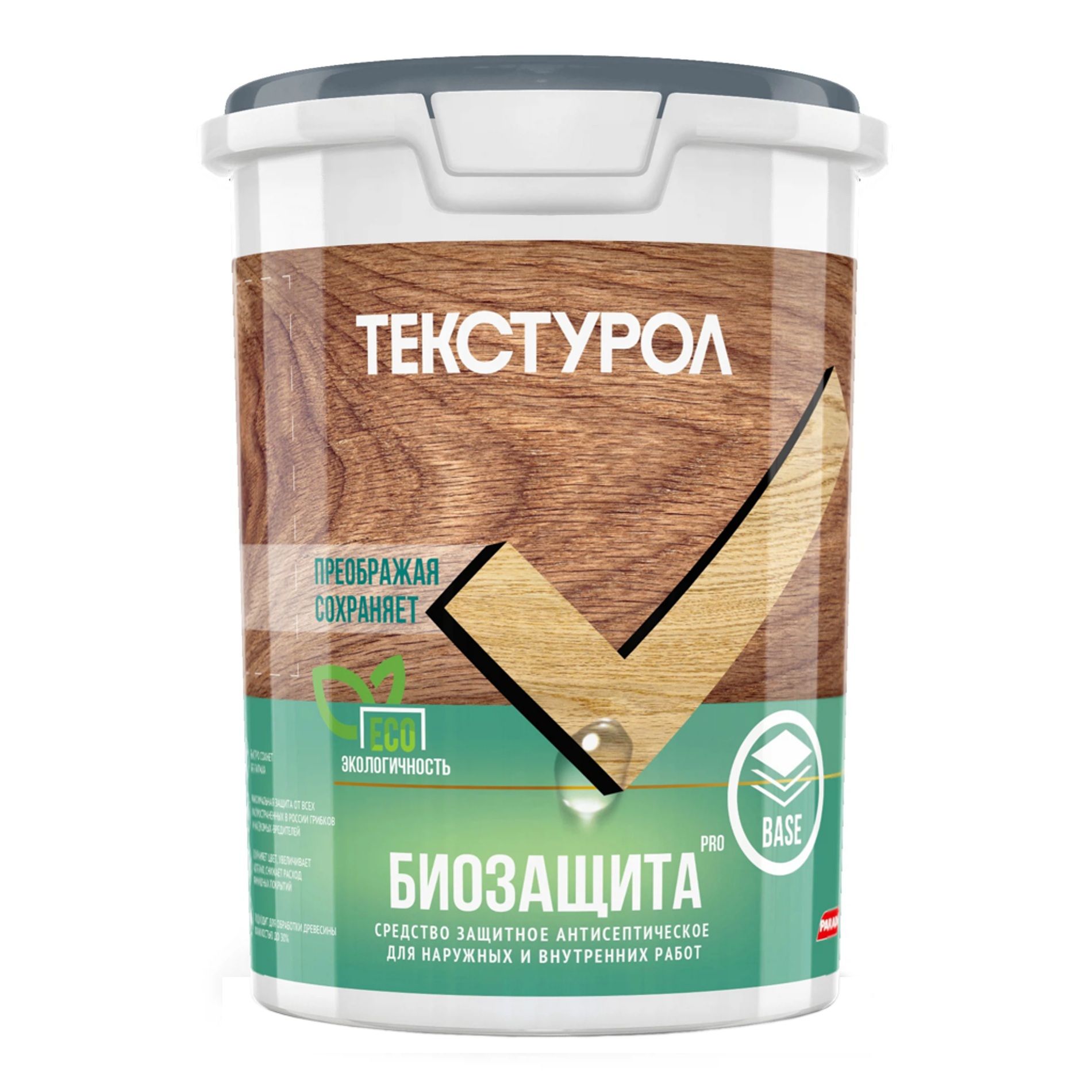 Текстурол биозащита PRO универсальный  грунт-антисептик для древесины, бесцв. 1л