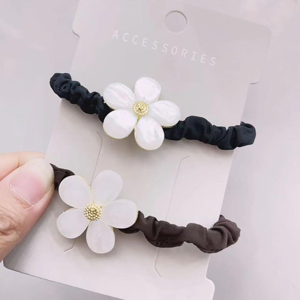 Резинка для волос Франка Ромашка черный d5,5 см 1 шт