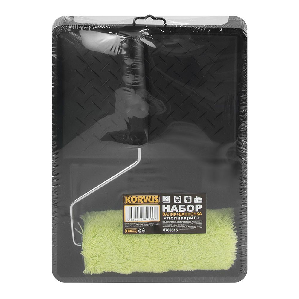 Набор валик в сборе Синтекс 180 мм ванночка черная 245х310 мм 12 Korvus 0703015