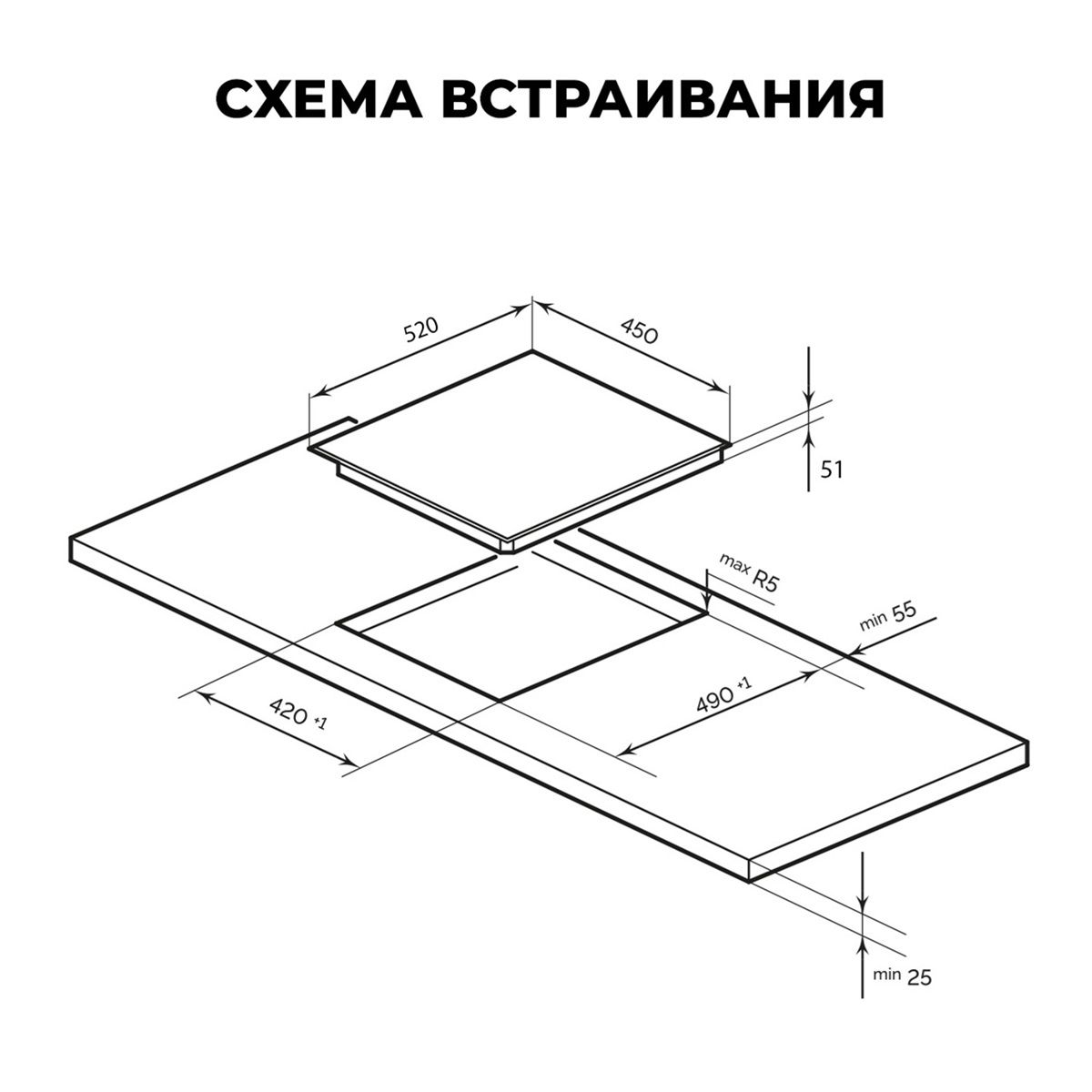 Панель варочная электрическая Lex EVH 431A BL 450х520 мм
