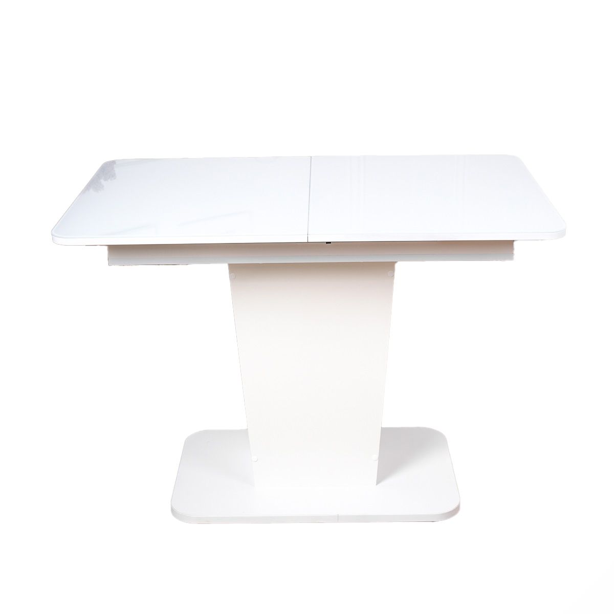 Стол раздвижной Грант 1100/1400х700х750 мм Белый, ЛДСП/Стекло RAL9003