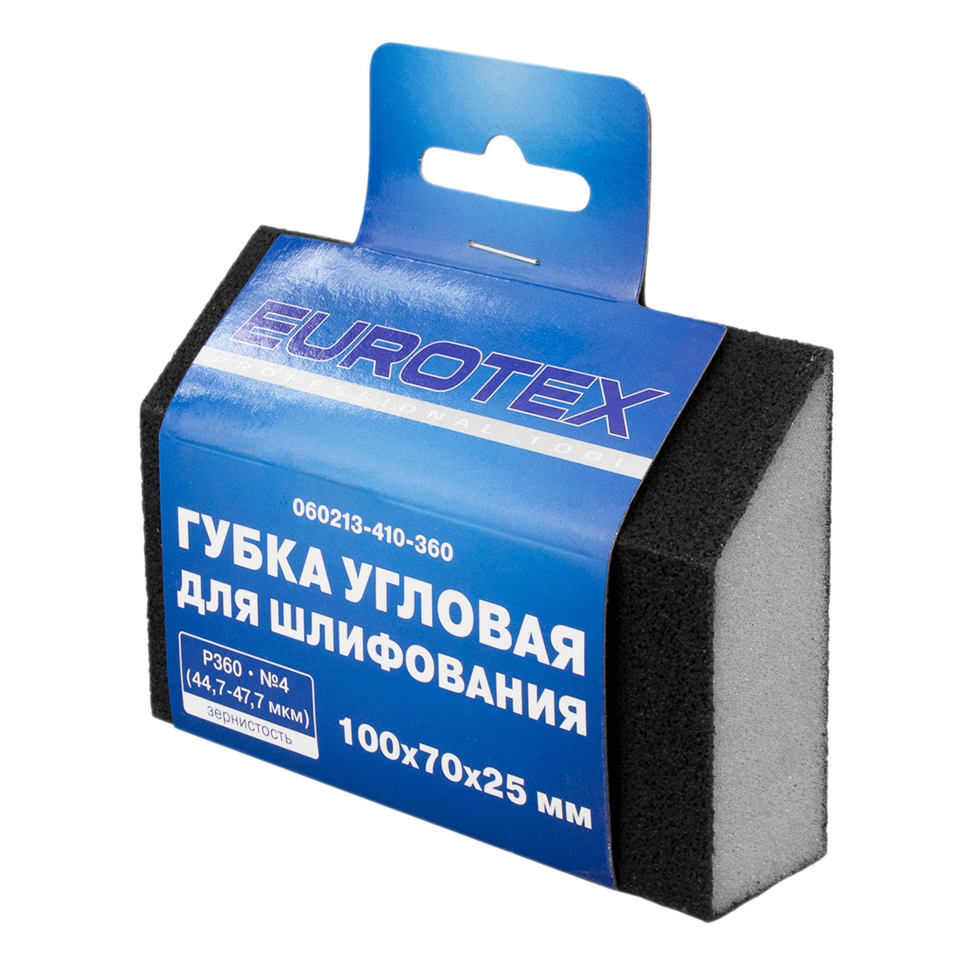 Губка шлифовальная угловая Р360 100x70x25 мм Eurotex
