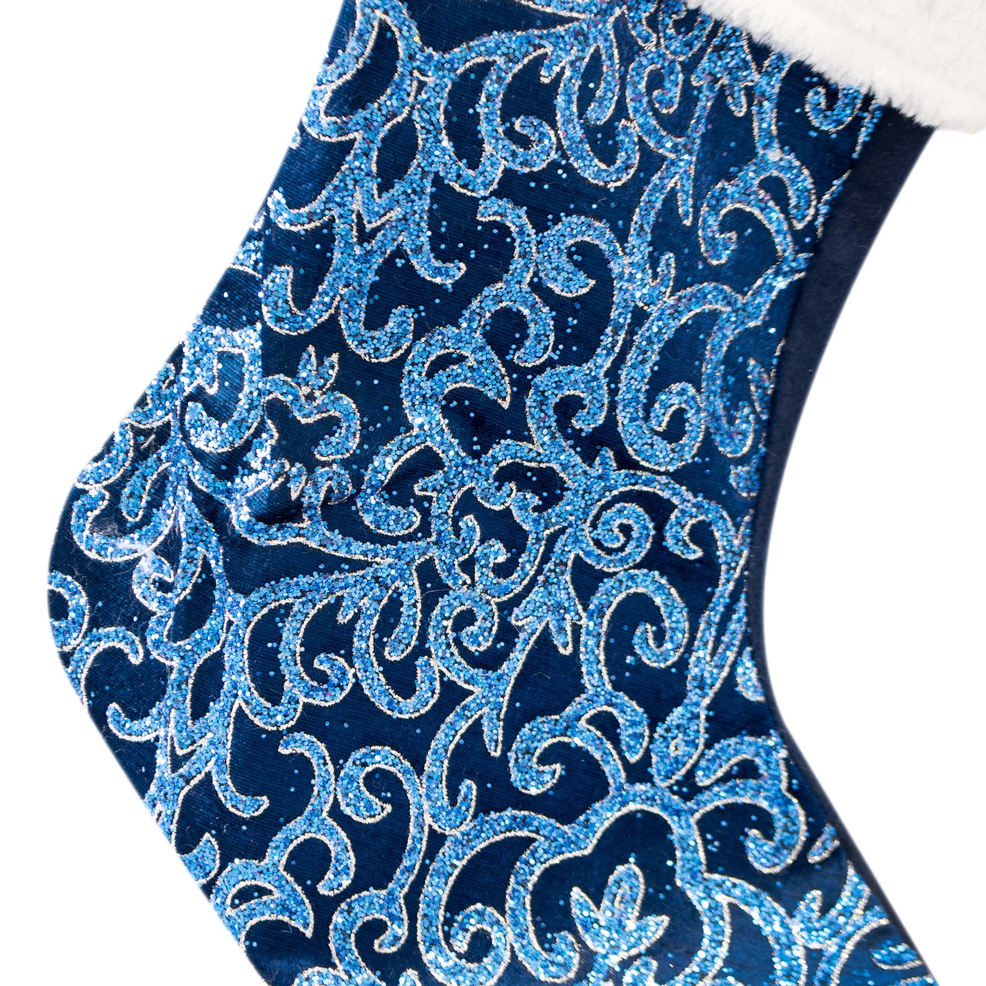 Украшение новогоднее Носок 30х49 см синий 779264