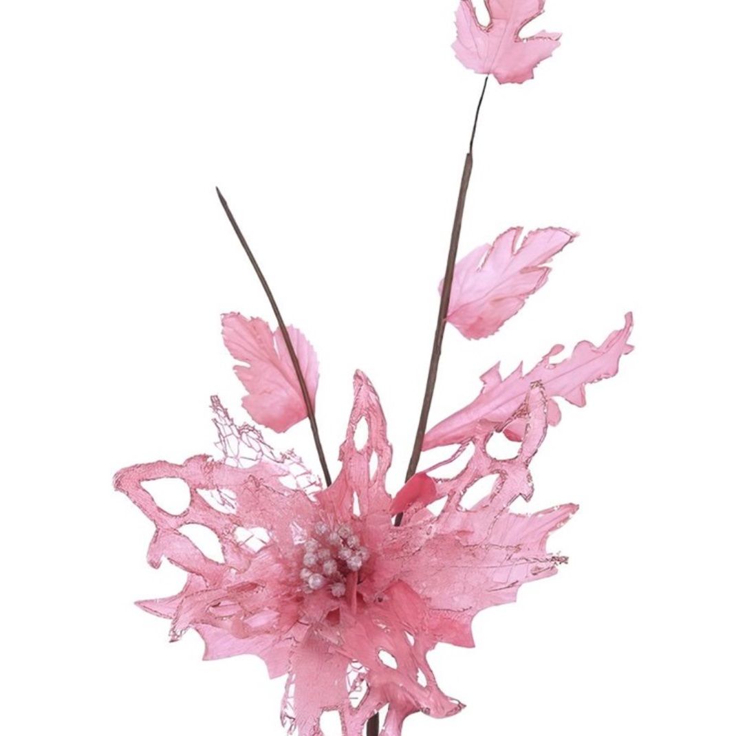 Украшение новогоднее Пуансеттия 50 см розовый 262286