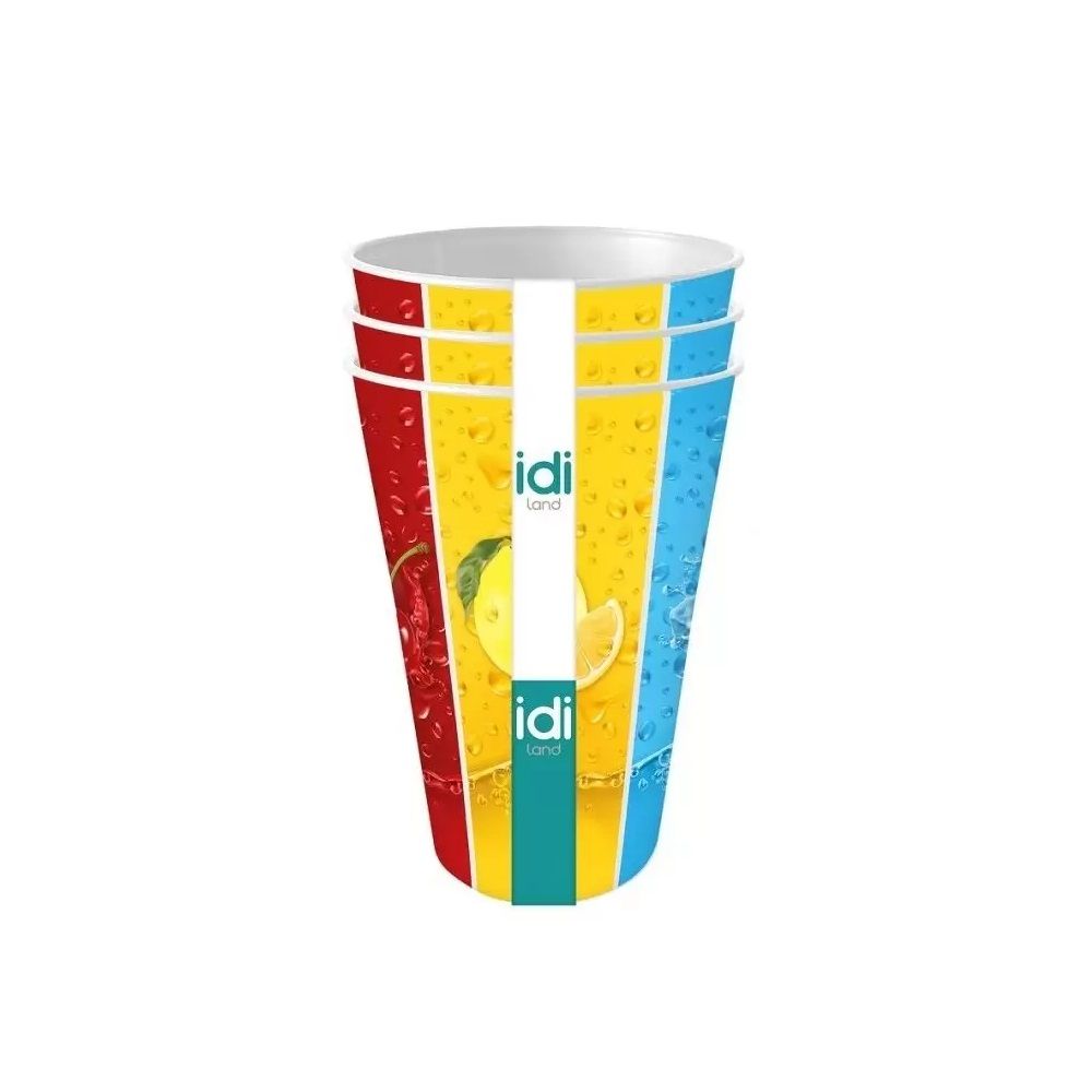 Набор стаканов Izi-Go 550 мл 3 шт с декором белый