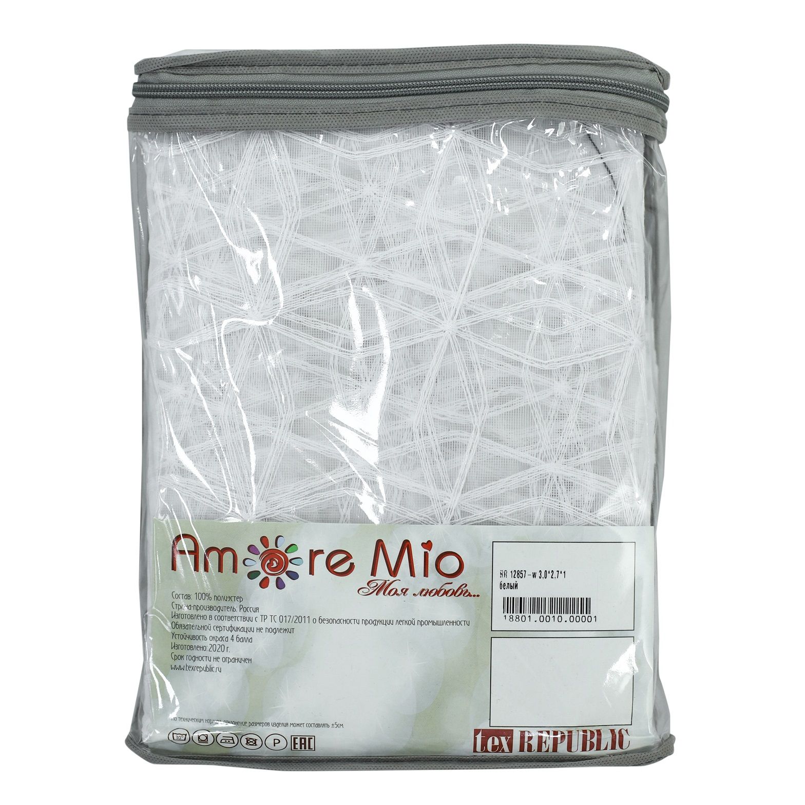 Штора Amore Mio RR 12857-w 3,0х2,7х1 тюль белый