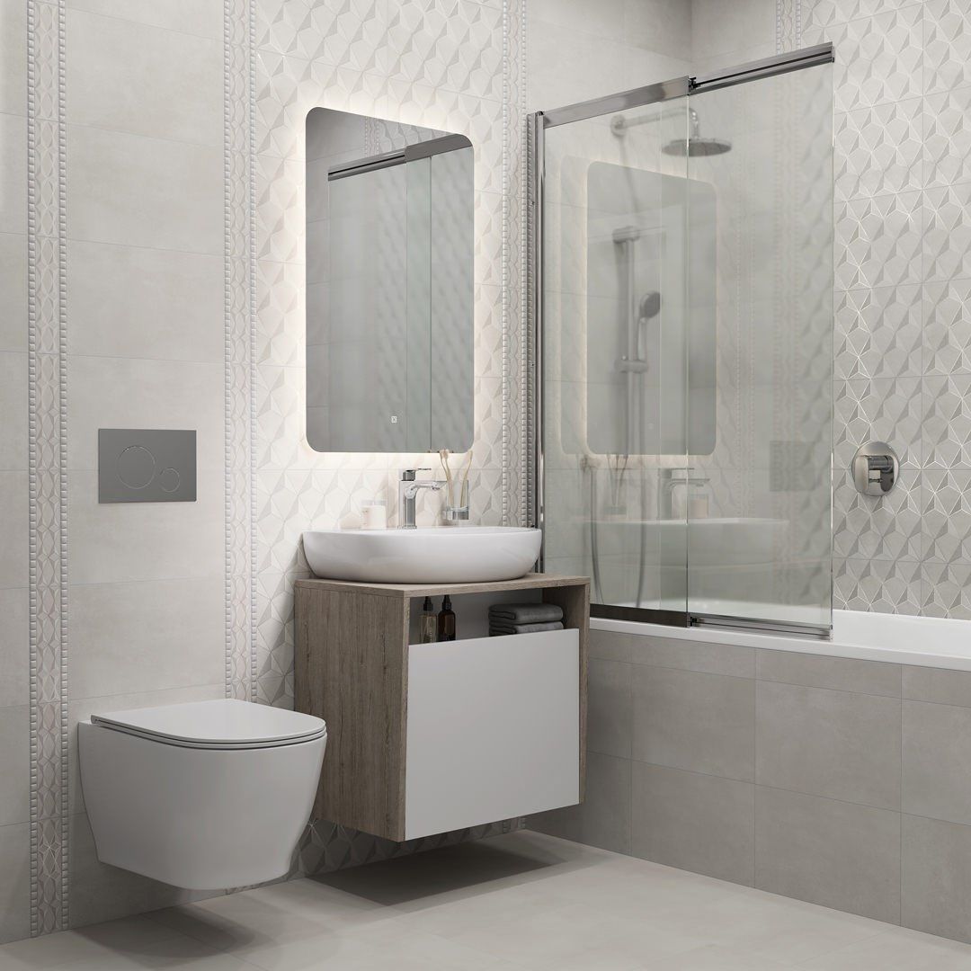 Плитка настенная Kerama Marazzi Корредо 6437 25х40 см 8 мм светло-серая 1,1 м2