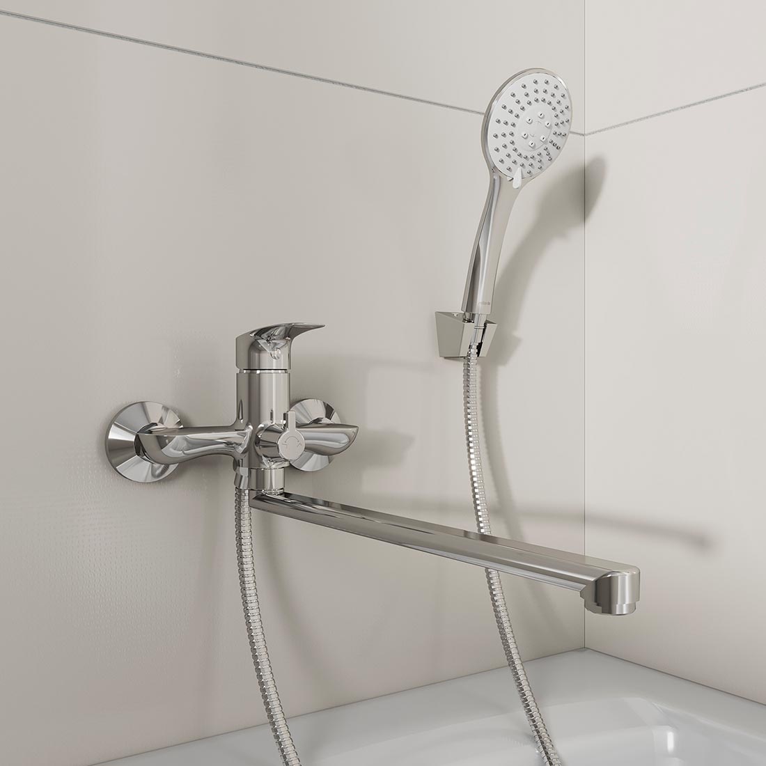 Смеситель для ванны Milardo Rora RORSB00M10 однорычажный длинный излив