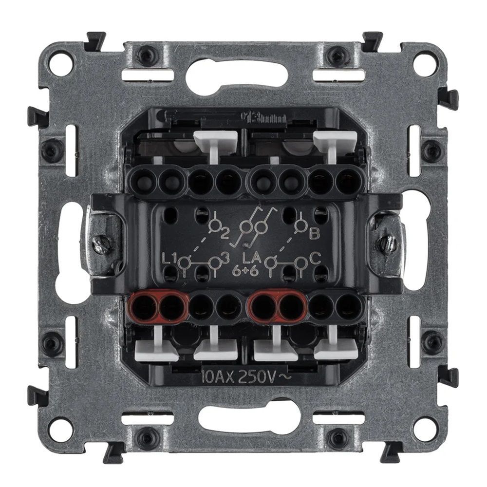 Механизм переключателя 2-кл. Valena Allure 10АХ 250В с подсветкой; с лицевой панелью сл. кость Leg 752809