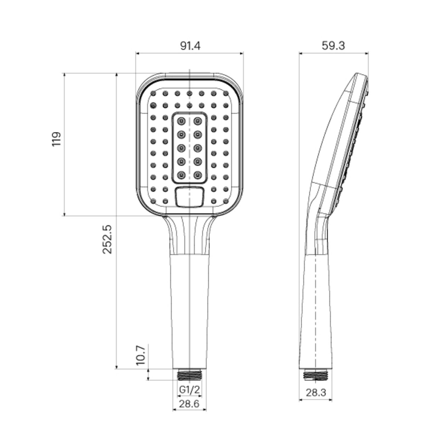 Лейка для душа Milardo Ideal Spa ILS3FCSM18 3 режима 91х119 мм