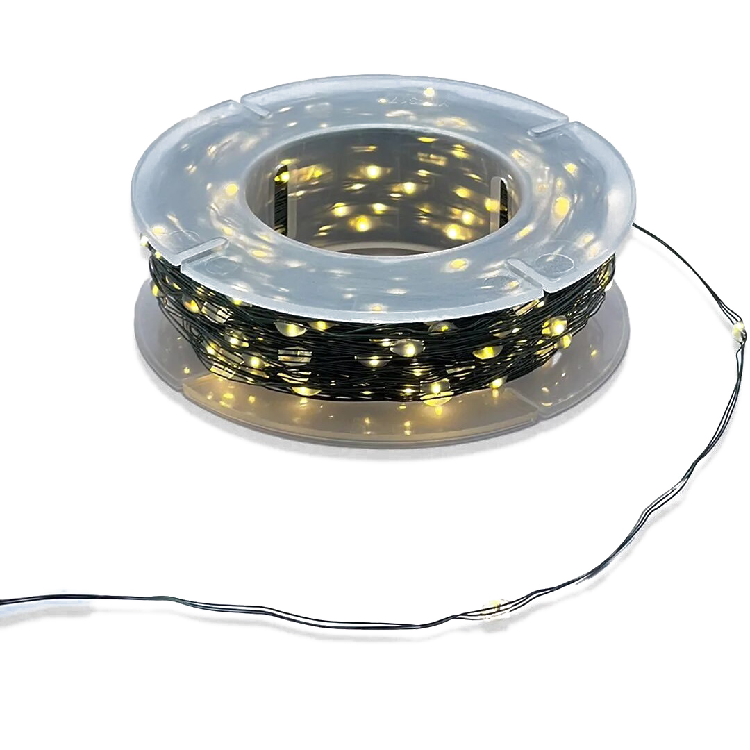 Гирлянда для дома Моя Елочка Роса 50 м 500 ламп LED зеленый пров, теплый белый 2024-3156