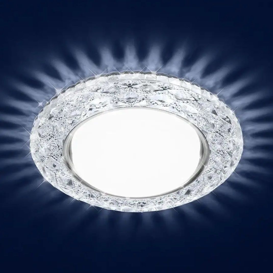 Светильник встраиваемый Эра DK LD24 SL/WH GX53 cо светодиодной подсветкой