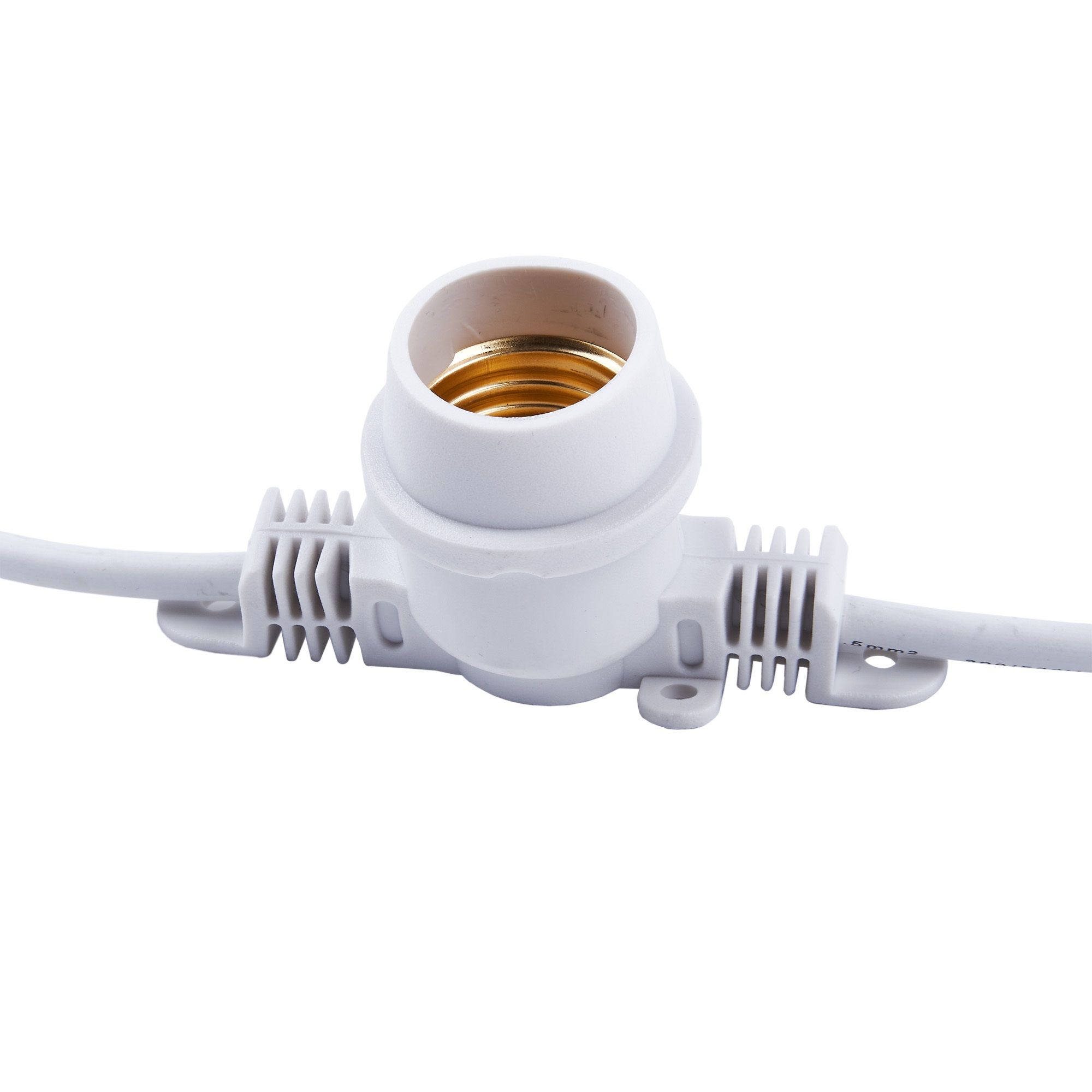 Гирлянда уличная Uniel Белт Лайт белая 10 E27 шаг 50 см 5 м + 1,5 м IP65 UDL-K121