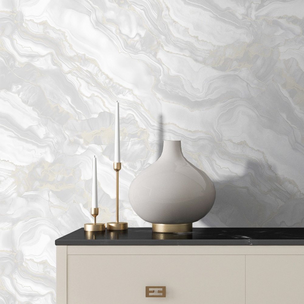 Обои NewAGe Era NA9149-21 серые мрамор 1,06х10,05 м