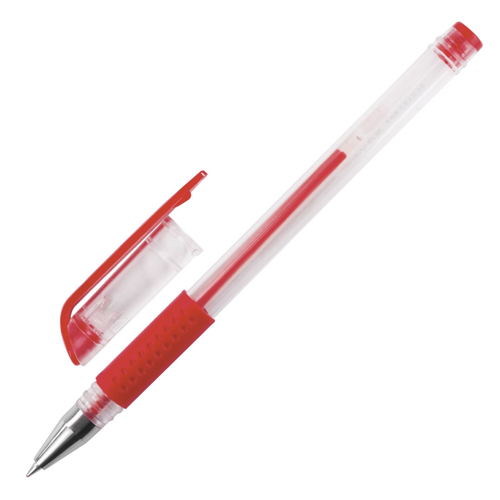 Ручка гелевая красная с грипом Staff Everyday GP-193 игольчатый узел 0,5 мм, линия 0,35 мм