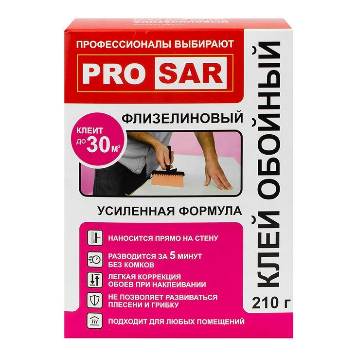 Клей для флизелиновых обоев Pro Sar 30 м2 210 г