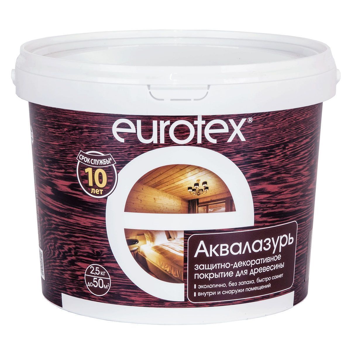 Лак акриловый Eurotex Аквалазурь палисандр 2,5 кг