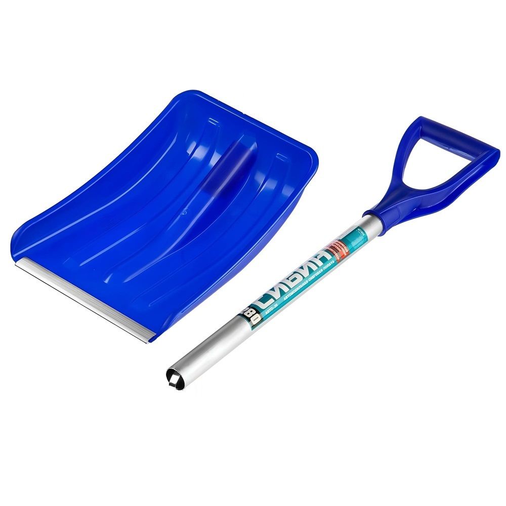 Лопата снеговая пластиковая алюминиевый черенок 280х360 мм Сибин Авто-28