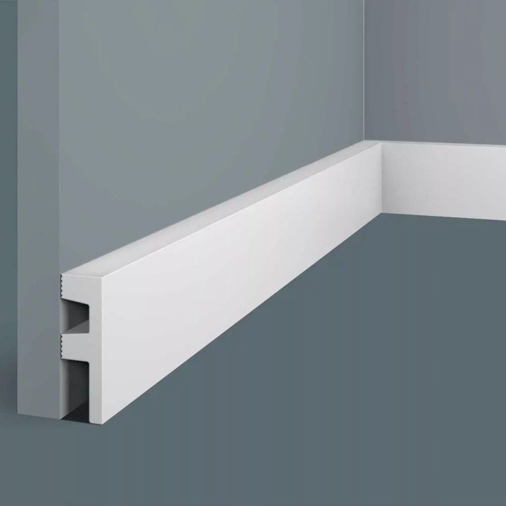 Плинтус Cosca Экополимер PX051 60х19х2000 мм белый для панели RP001,002