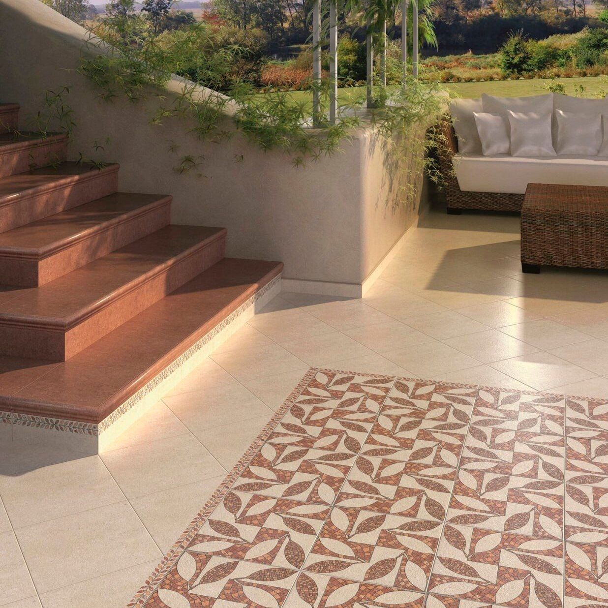 Керамическая ступень 30х30 фронтальная Аллея кирпичный (1)