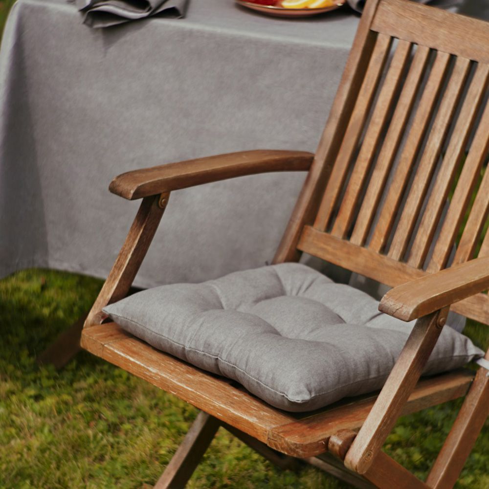 Подушка на стул Guten Morgen рогожка 40х40 см серая