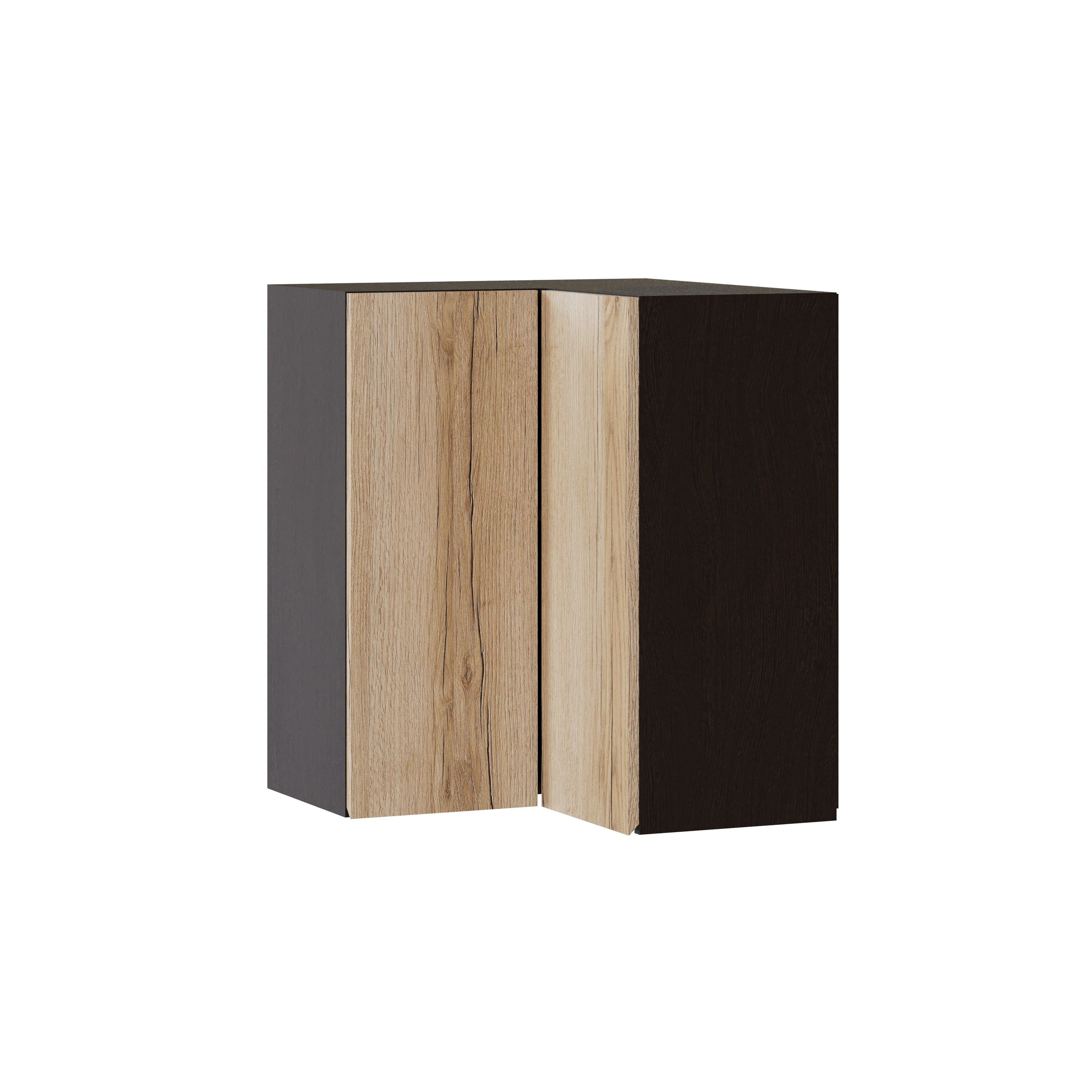 Шкаф глухой угловой 600х720х318 мм угол прямой Плейона ПУВП Венге/Дуб Делано, ЛДСП