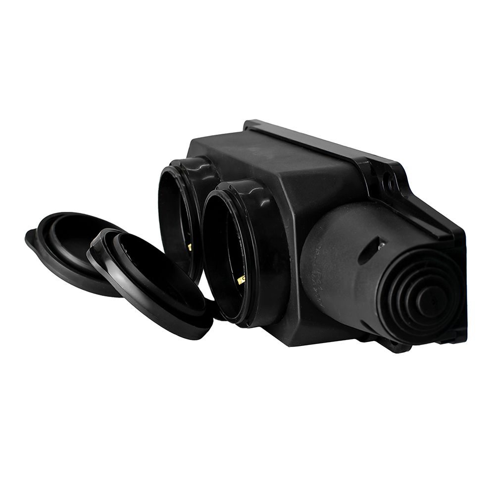 Колодка 2 гнезда с заглушками с/з каучук 16А 250В IP44