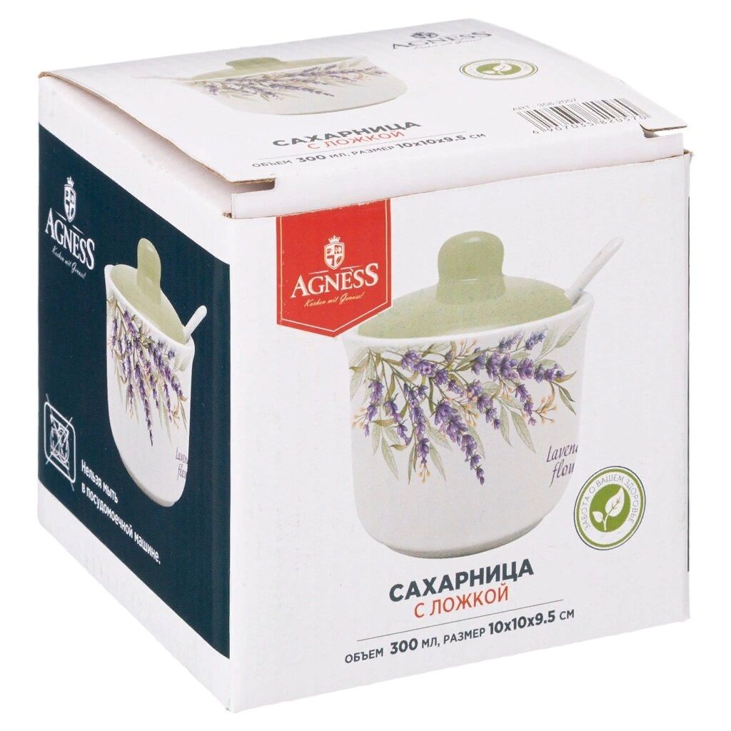 Сахарница Agness Душа прованса с ложкой 300 мл 358-2057