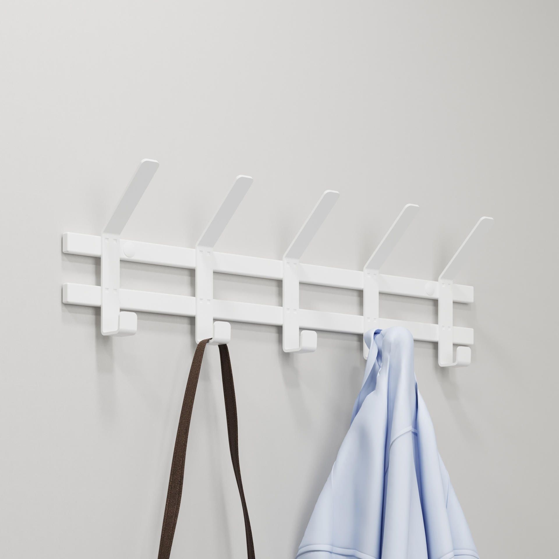 Вешалка настенная 5 крючков ЗМИ Торонто 5 58х16,8х8,5 см металл белый