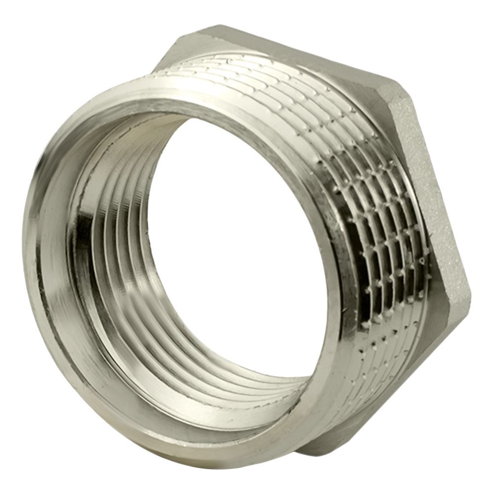 Футорка латунь никель 1 1/4"х1" ВР/НР