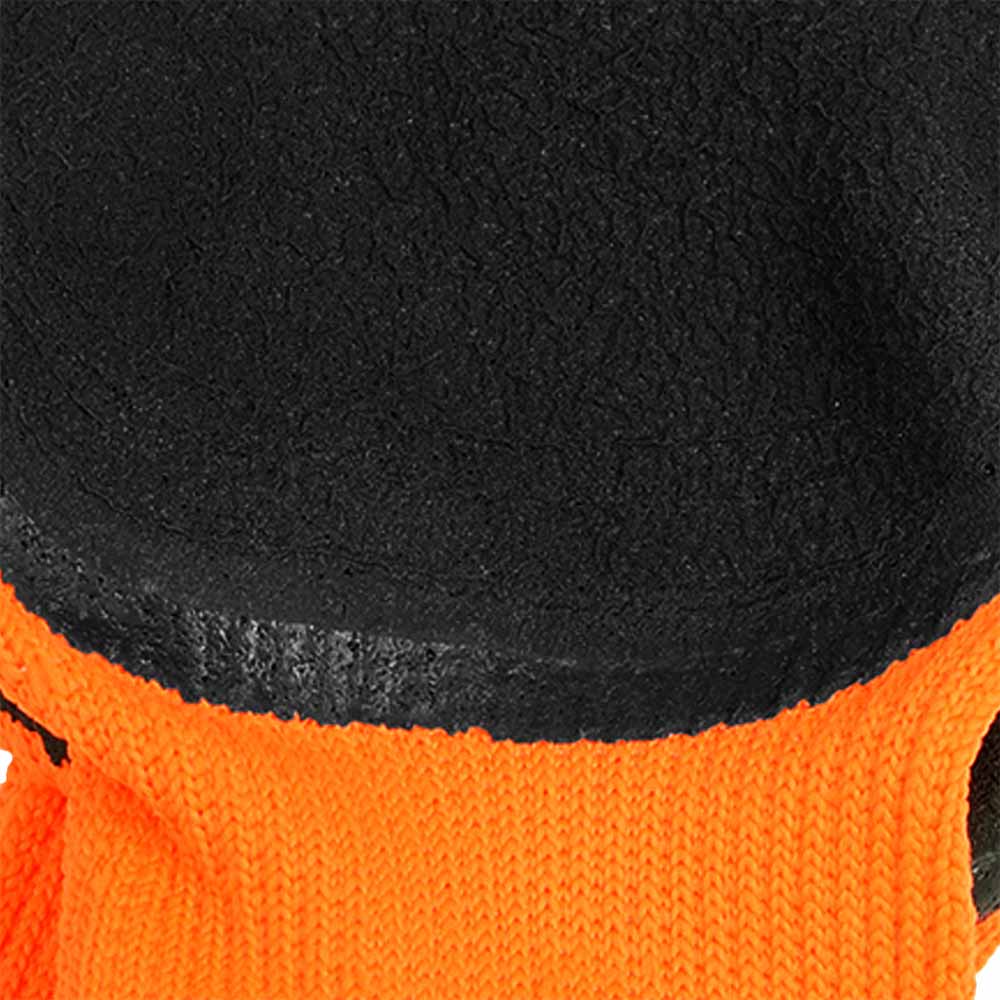 Перчатки акриловые утепленные со вспененным латексным покрытием р.10(XL) оранжево-черные Fiberon