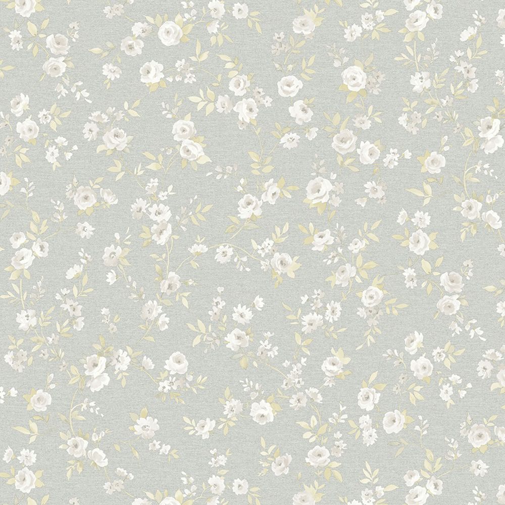Обои Rasch LA Provence W187135 серые цветы мелкие 1,06х10,05 м