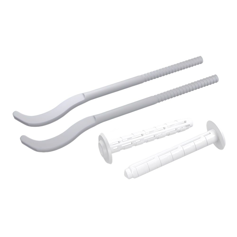 Комплект плоских кронштейнов с дюбелями 7,2х170мм серебристые