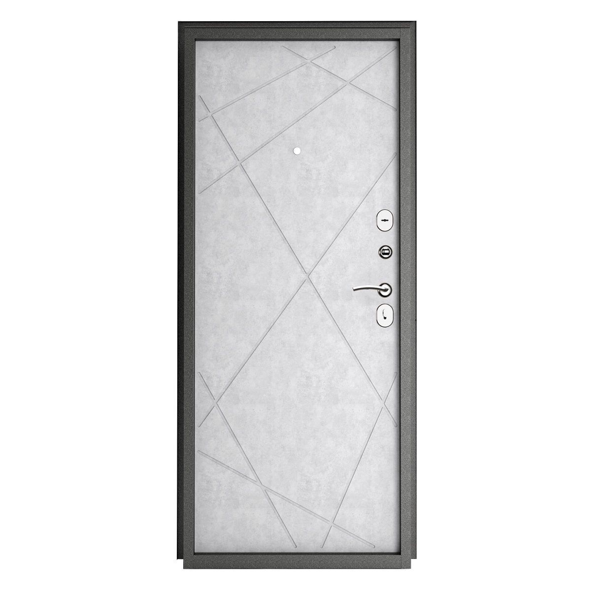 Дверь металл Титан Диагональ графит Бетон снежный 960х2050 мм R