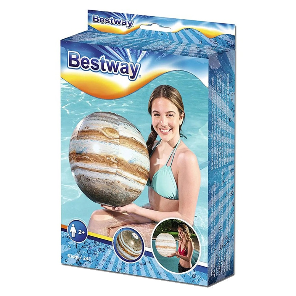Мяч надувной пляжный 61 см с подсветкой Bestway Jupiter Explorer Glowball 31043