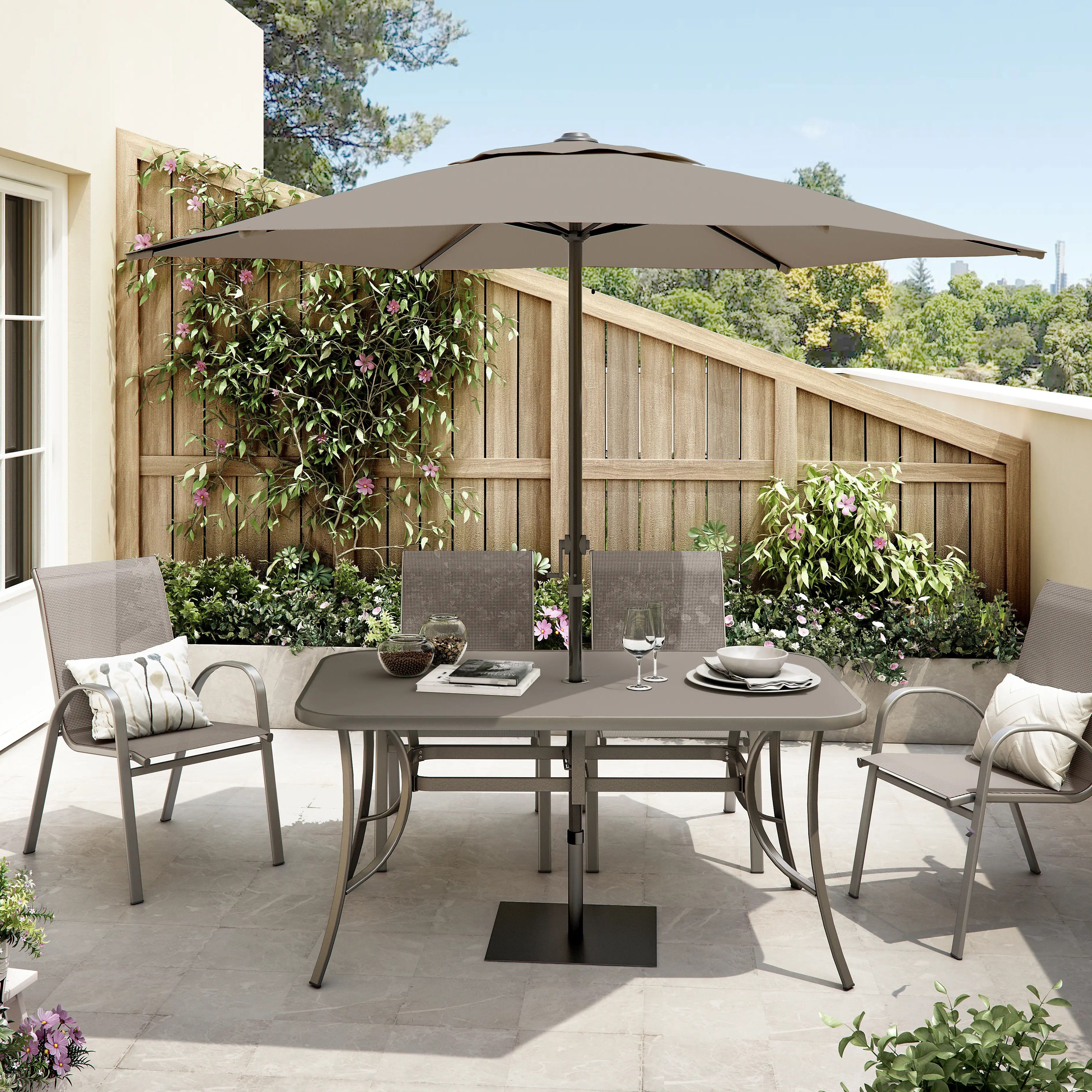 Стол Nolita 150х72х90 см закаленное стекло серый 10922-0009-3