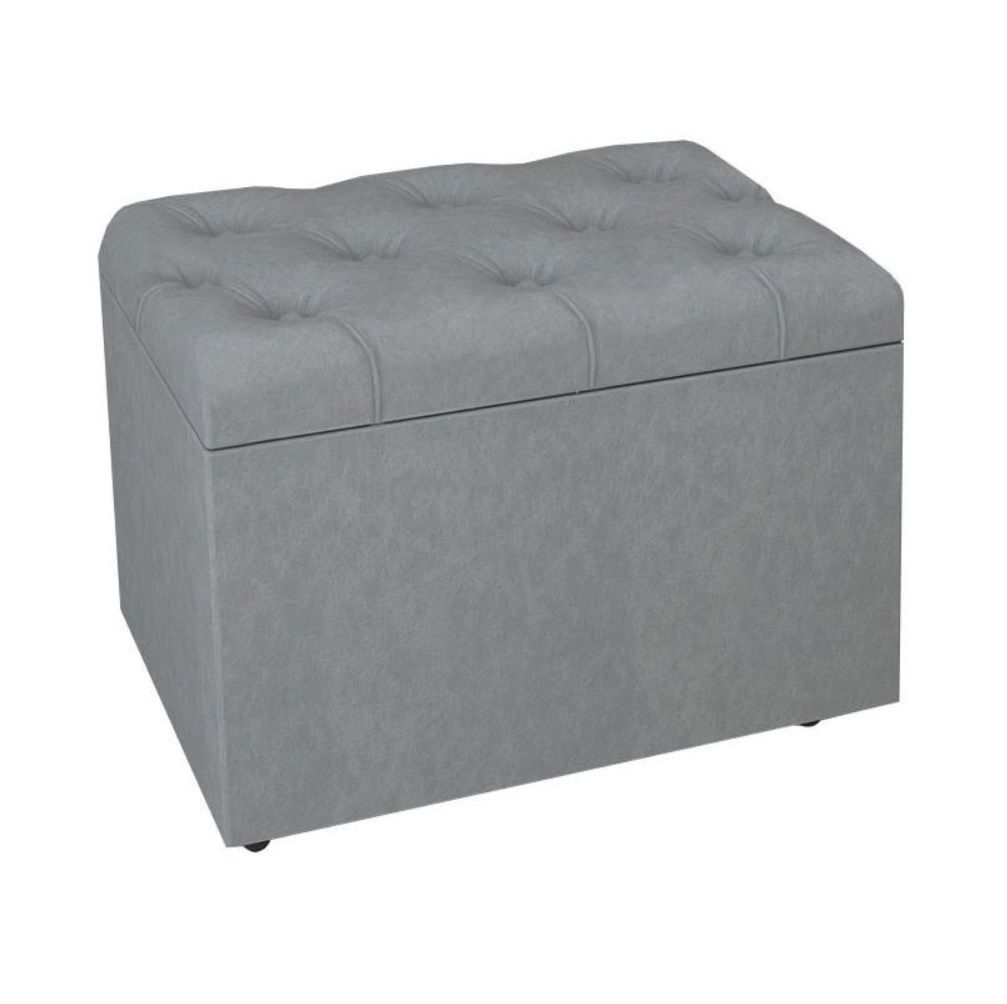 Пуф 2 600х430х400 мм c пуговицами серый