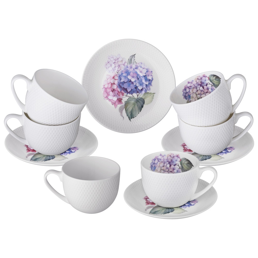 Набор чайный Lefard Hortensia на 4 персоны 8 предметов 330 мл фарфор