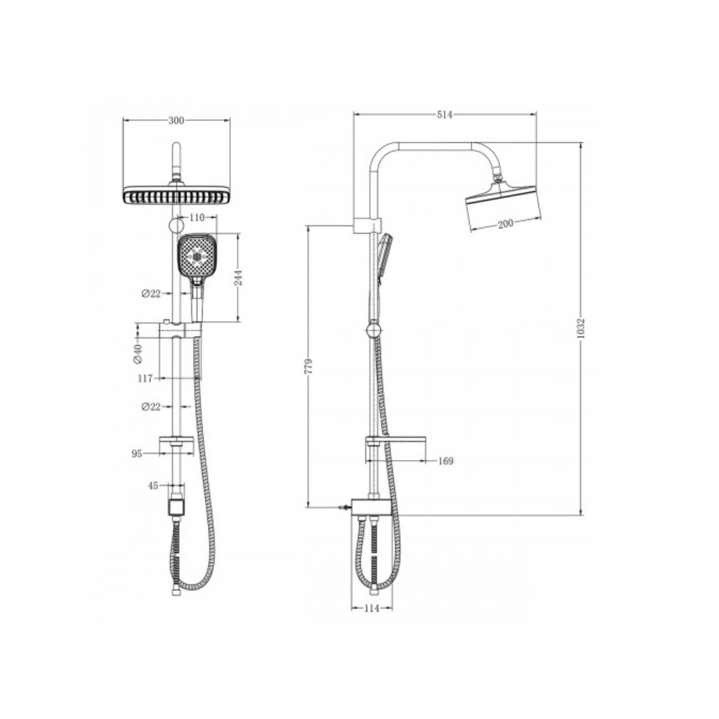 Душевой гарнитур c верхней лейкой Lemark LM8811C