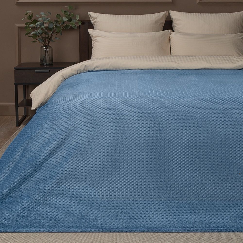 Плед фланель жаккард TF FNJ LTBL1 033/1520 r-ромбики NC 150x200 см синий