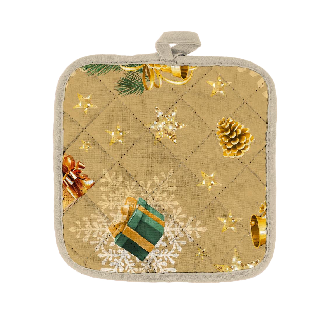 Прихватка рогожка Vse Doma 18х18 см 60320-1 Сказочное Рождество