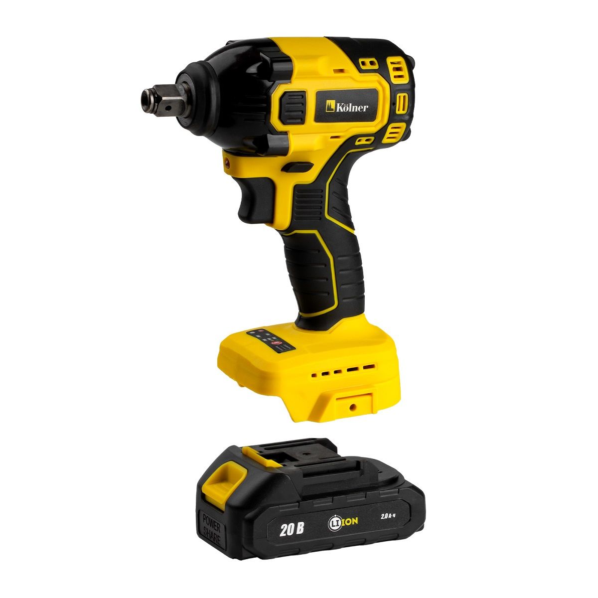Гайковерт ударный аккумуляторный бесщёточный Kolner KCW 20/350 350 Н м 20 Вт