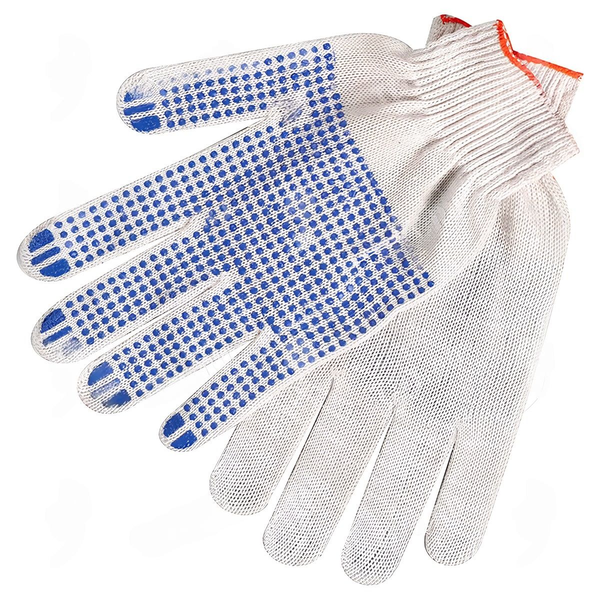 Перчатки х/б эконом с точечным ПВХ покрытием (5 пар)