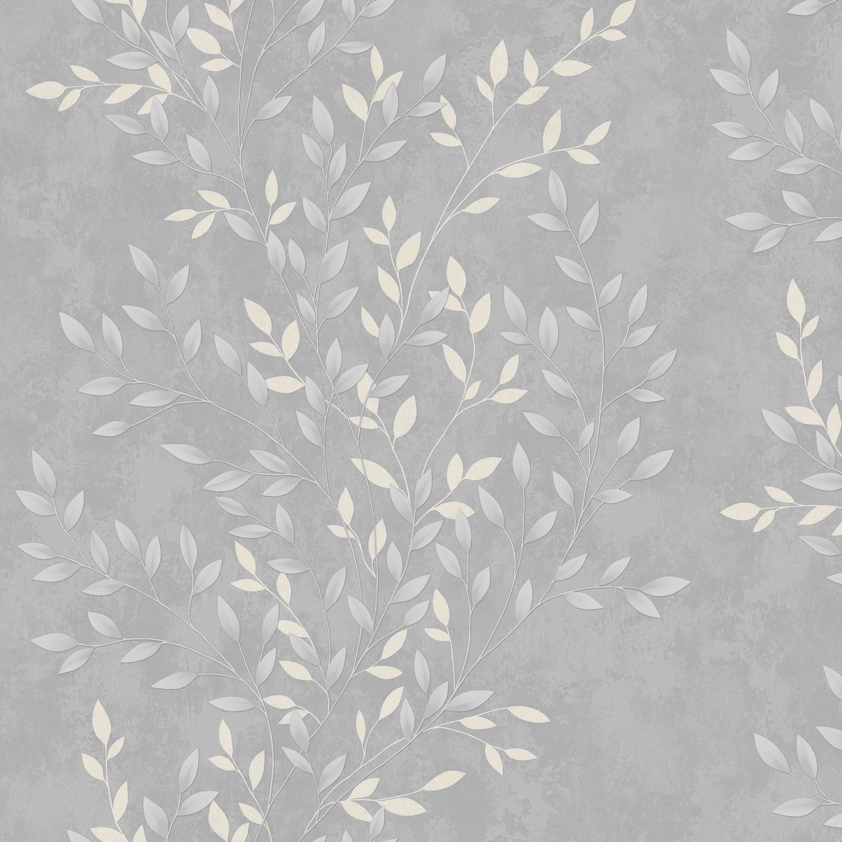 Обои Erismann Benefit Kelly 60981-05 серые листья 1,06х10,05 м
