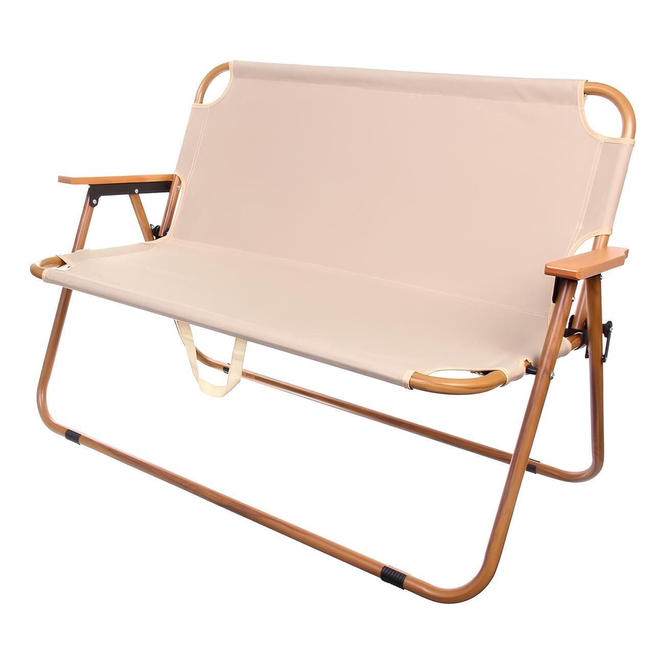 Кресло складное Турист Мастер 113х46х75 см до 160 кг  2-местное с подлокотниками бежевое