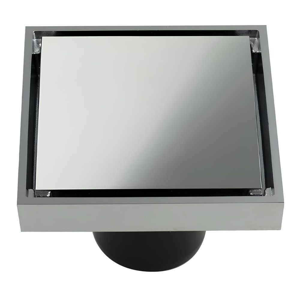 Трап вертик спуск 50 мм латунный хром матовый крышка литая 100х100 мм